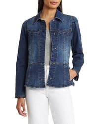 Wit & Wisdom - Peplum Denim Jacket - Lyst