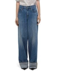 Helmut Lang - Cuffed Wide Leg Jeans - Lyst