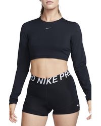 Nike - Pro Dri-fit Long Sleeve Crop Top - Lyst