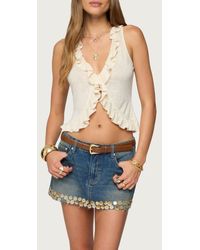 Edikted - Marsh Ruffle Split Front Sleeveless Top - Lyst