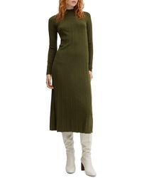 Mango - Rib Mock Neck Long Sleeve Sweater Dress - Lyst