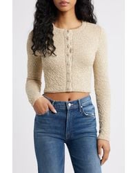LoveShackFancy - Ferra Embellished Crop Cardigan - Lyst