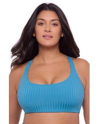 S3 - Ribbed Scoopneck Crossback Bikini Top - Lyst