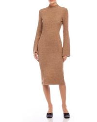 Fifteen Twenty - Mock Neck Long Sleeve Rib Sweater Dress - Lyst
