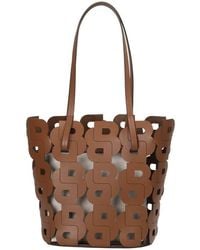 BOSS - Double B Monogram Leather Tote - Lyst