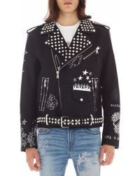 Cult Of Individuality - Belted Faux Leather Moto Jacket - Lyst
