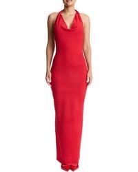 Naked Wardrobe - Halter Neck Knit Maxi Dress - Lyst