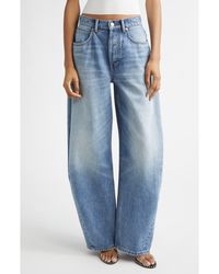 Alexander Wang - Distressed Logo Blow Up Barrel Leg Jeans - Lyst