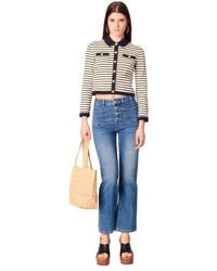 Maje - Cropped Rib Knit Cardigan - Lyst