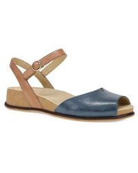 Dansko - Cass Ankle Strap Peep Toe Wedge Sandal - Lyst