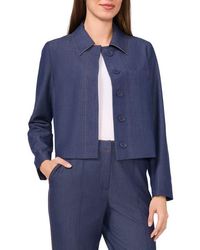 Halogen® - Crop Clean Placket Jacket - Lyst