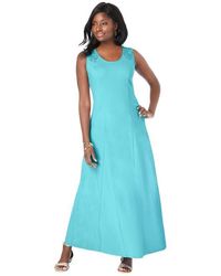 Jessica London - Stretch Cotton Crochet-Back Maxi Dress - Lyst
