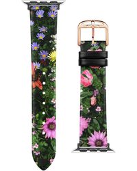 Ted Baker Floral Leather 20mm Band For Apple Watch® Watchband - Black