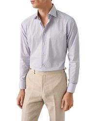 Eton - Slim Fit Geometric Print Cotton Dress Shirt - Lyst