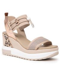 Nero Giardini - Bungee Metallic Platform Wedge Sandal - Lyst