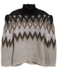 Acne Studios - Kissick Fair Isle Padded Mohair & Wool Blend Turtleneck Sweater - Lyst