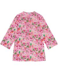Ganni - Floral Organic Cotton Cover-up Tunic - Lyst