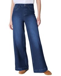 Spanx - Spanxshape Everywear Pull-On High Waist Wide Leg Jeans - Lyst