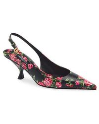 Dolce & Gabbana - Lollo Rose Print Kitten Heel Slingback Pump - Lyst