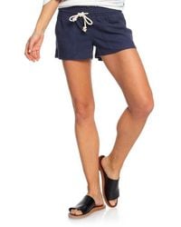 Roxy - Oceanside Cotton Drawstring Shorts - Lyst