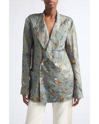 R13 - Ragged Oversize Doubled Breasted Satin Blazer - Lyst