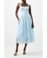 French Connection - Abana Biton Broderie Midi Sundress - Lyst