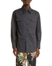 Lemaire - Long Sleeve Cotton Twill Western Shirt - Lyst
