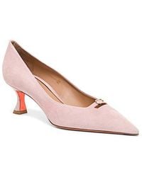 Santoni - Suede Mid-Heel Pump - Lyst