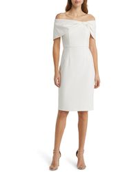 Vince Camuto - Bow Collar Off The Shoulder Dress - Lyst