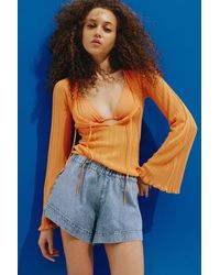 H&M - Denim Pull-On Shorts - Lyst