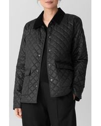 Eileen Fisher - Corduroy Collar Quilted Jacket - Lyst