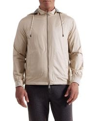 Bugatchi - Water Repellent Windbreaker With Removable Drawstring Hood - Lyst