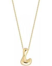 Jane Basch - Puffed Initial Pendant Necklace - Lyst