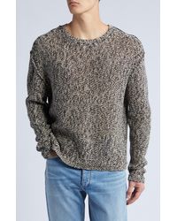 FRAME - Marled Linen Blend Crewneck Sweater - Lyst