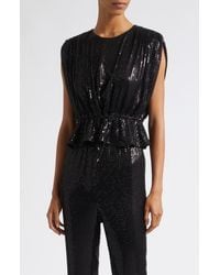 Toccin - Talon Strong Shoulder Sequin Top - Lyst