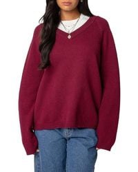 Edikted - Martha Oversize V-Neck Sweater - Lyst