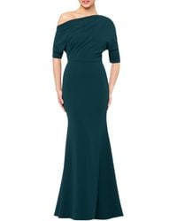 Betsy & Adam - Plus Size Off-the-shoulder Scuba Gown - Lyst