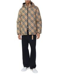 Burberry - Reversible Check Hooded Puffer Jacket - Lyst