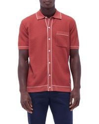 Bugatchi - Tipped Short Sleeve Button-Up Sweater - Lyst