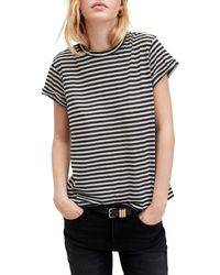 AllSaints - Anna Stripe Cotton Blend T-shirt - Lyst