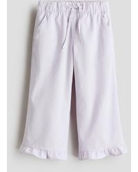 H&M - Linen-Blend Drawstring Trousers - Lyst