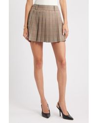 Open Edit - Pleated Plaid Miniskirt - Lyst