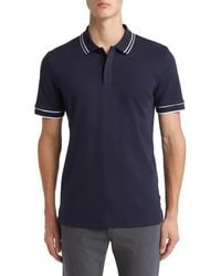 BOSS - Parlay Tipped Cotton Polo - Lyst