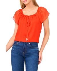 Cece - Scoop Neck Flutter Sleeve Top - Lyst