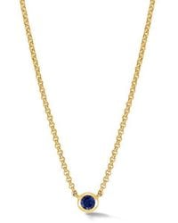 Dower & Hall - Sapphire Round Dewdrop Pendant - Lyst