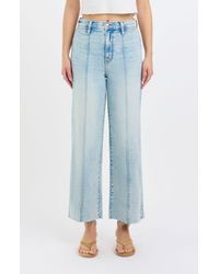 DAZE - Pleaser High Waist Raw Hem Crop Jeans - Lyst