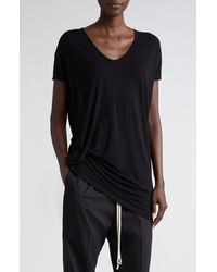 Rick Owens - Hiked Asymmetric Drape Detail Jersey T-shirt - Lyst