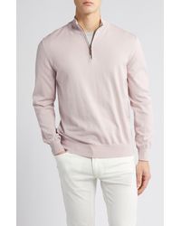 Canali - Quarter Zip Cotton Sweater - Lyst
