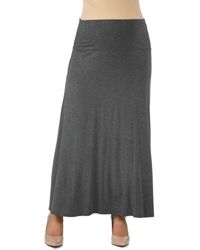 24seven Comfort Apparel - Maternity Elastic Waist Maxi Skirt - Lyst