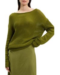 Theory - Open Neck Pima Cotton Sweater - Lyst